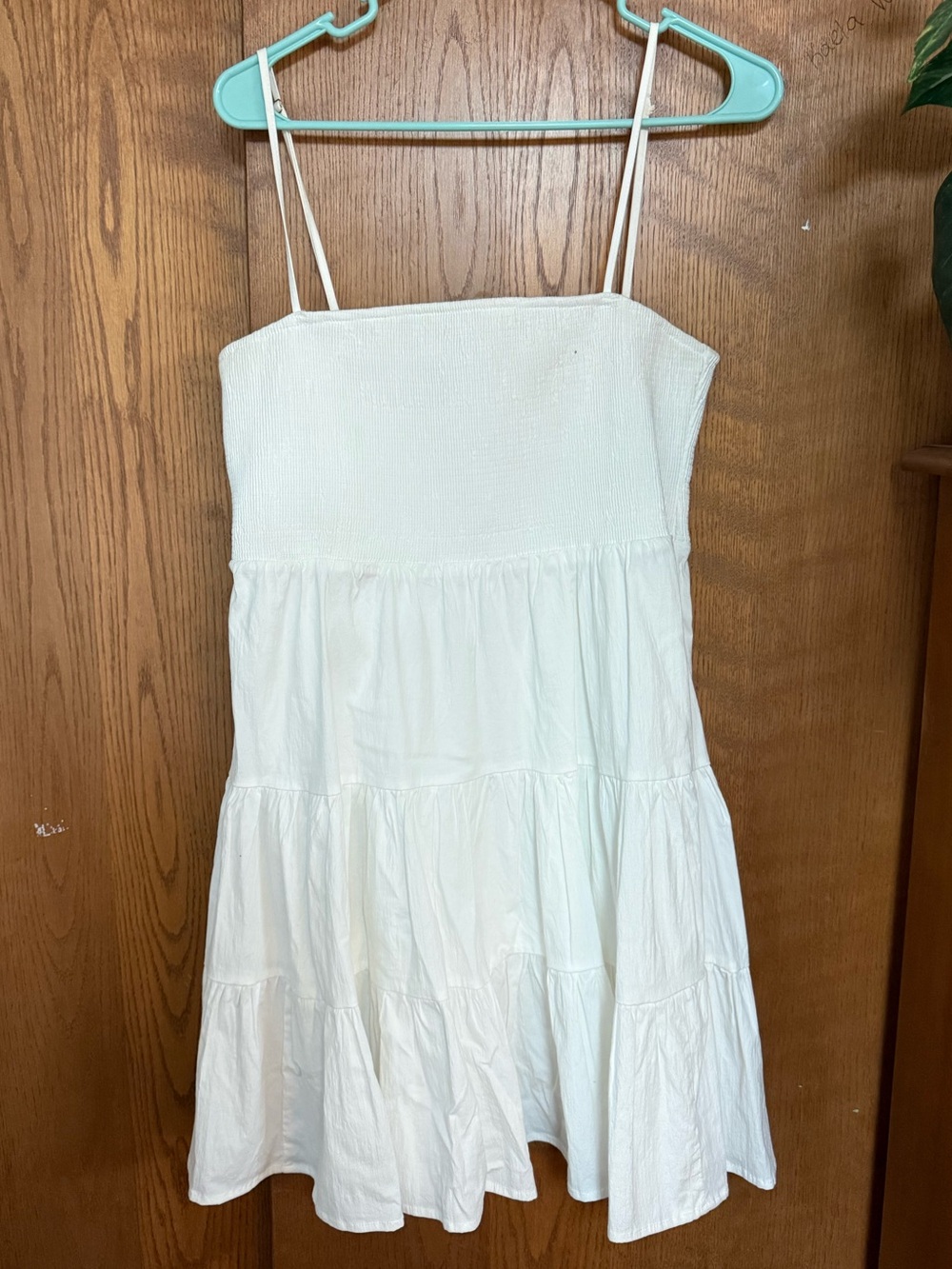 White Tiered Smocked Bodice Sundress